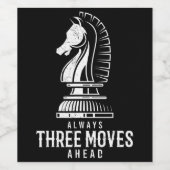 3つ前に移動Iチェスのマットゲームチェスの駒 ワインラベル (シングルラベル)