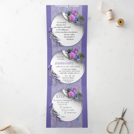 3つ折り文字折り招待状 三つ折り招待状 (内部)