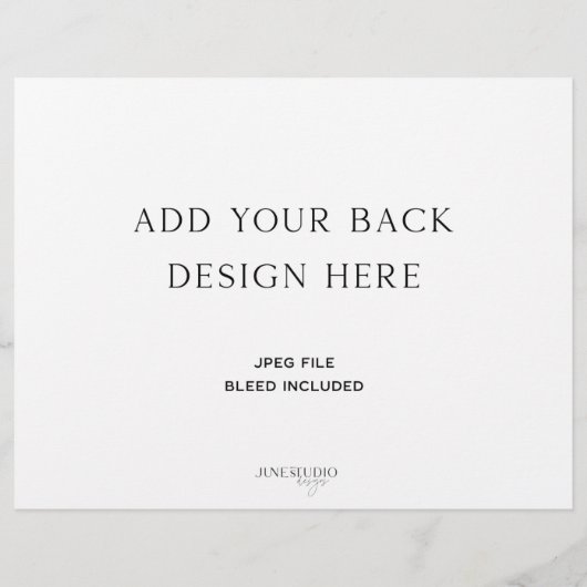 3つ折り結婚式 プログラム8.5x11インチ チラシ (裏面)