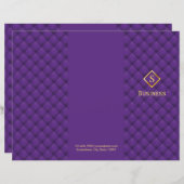3つ折り金ゴールドダイヤモンドモノグラムパープルパンフレット (正面/裏面)