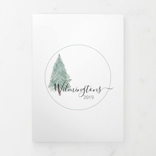 3つ折り3フォトウォーターカラーカード 三つ折りクリスマスカード (カバー)