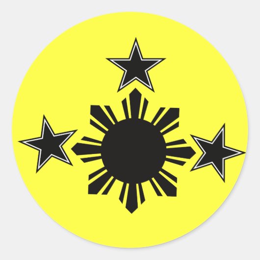 3つ星と太陽 ラウンドシール (正面)
