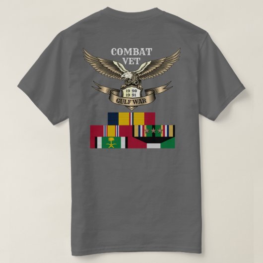 3つ星のコンバットヴァット湾岸戦争 Tシャツ (デザイン裏面)
