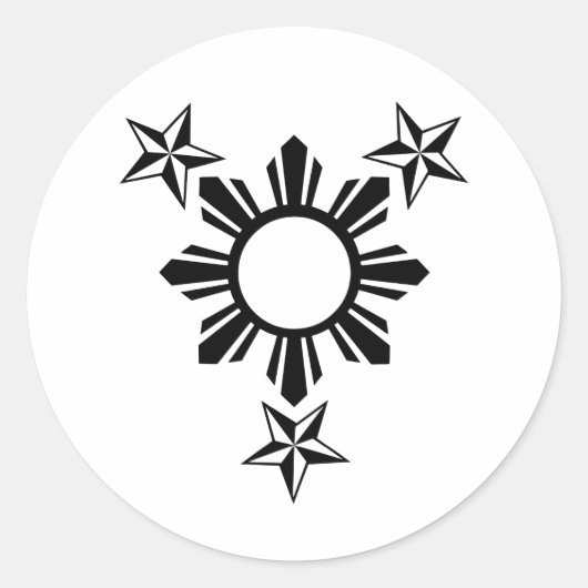 3つ星、太陽 ラウンドシール (正面)