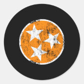 3つ星Tnオレンジと白テネシー動揺してゼスト ラウンドシール (正面)