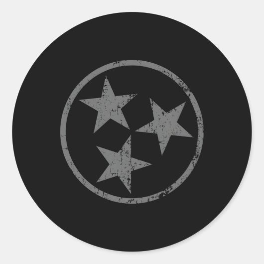 3つ星Tnフラッグ動揺してグレーテネシー州Fla ラウンドシール (正面)