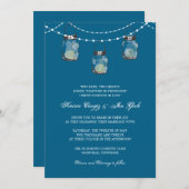 3のぶら下がったメイソン・ジャース – ブライダルシャワー 招待状 (正面/裏面)