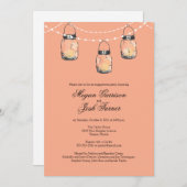 3のぶら下がったメイソン・ジャース – 婚約パーティ 招待状 (正面/裏面)