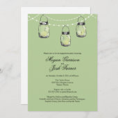 3のぶら下がったメイソン・ジャース – 婚約パーティ 招待状 (正面/裏面)