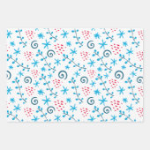 3のクリスマスボードブルーセット ラッピングペーパーシート (正面3)