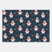 3のクリスマスポーラーベア包装シートセット ラッピングペーパーシート (正面)