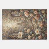 3のセット – タイムレスフラワー美しい- Decopage - ラッピングペーパーシート (正面2)