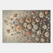 3のセット – タイムレスフラワー美しい- Decopage - ラッピングペーパーシート (正面)