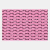 3のピンクと黒のピックボールのラッピングシート ラッピングペーパーシート (正面3)