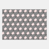 3のピンクと黒のピックボールのラッピングシート ラッピングペーパーシート (正面2)