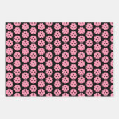 3のピンクと黒のピックボールのラッピングシート ラッピングペーパーシート (正面)
