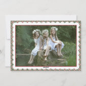 3のファミリ |クリスマスストッキングフラットホリデーカード シーズンカード (裏面)