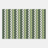 3のモダン緑のセットのアイリッシュクローバーライン ラッピングペーパーシート (正面3)