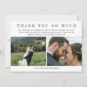 3の写真結婚スケッチフォントありがとう サンキューカード (正面)