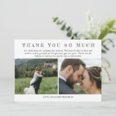 3の写真結婚スケッチフォントありがとう サンキューカード (スタンド正面)