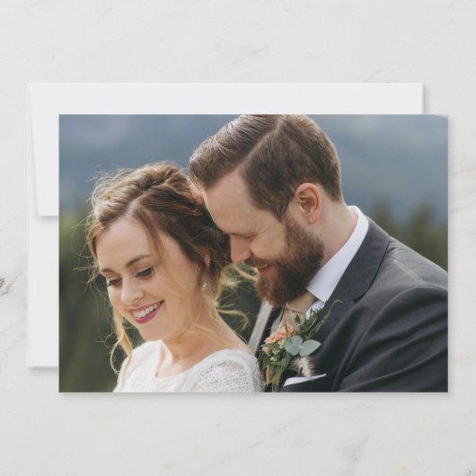 3の写真結婚スケッチフォントありがとう サンキューカード (裏面)