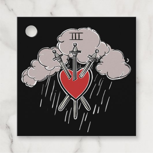 3の剣ラブハートタロットイラストレーション3 フェイバータグ (正面)