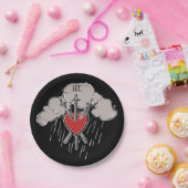 3の剣ラブハートタロットイラストレーション3 ペーパープレート (パーティー)