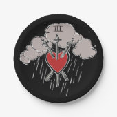 3の剣ラブハートタロットイラストレーション3 ペーパープレート (正面)