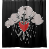 3の剣ラブハートタロットイラストレーション シャワーカーテン (正面)