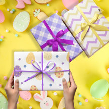 3の数々の色バイオレットのイースター卵セット