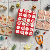 3の赤とタンのクリスマスセット ラッピングペーパーシート