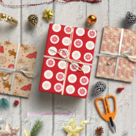 3の赤とタンのクリスマスセット ラッピングペーパーシート