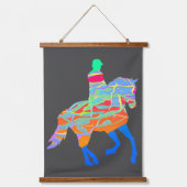 3の青い馬とライダーシリーズ 吊り下げ型タペストリー (正面3)