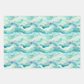 3の鮮やか沿岸ギフトラップ紙セット ラッピングペーパーシート (正面3)