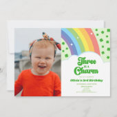 3はチャームレインボークローバー3rd誕生日パーティー 招待状 (正面)