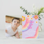 3はヴィベレトロレインボーベビー写真 招待状 (スタンド正面)