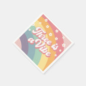 3はヴィベレトロ70sレインボーデイジー誕生日 スタンダードカクテルナプキン (角)