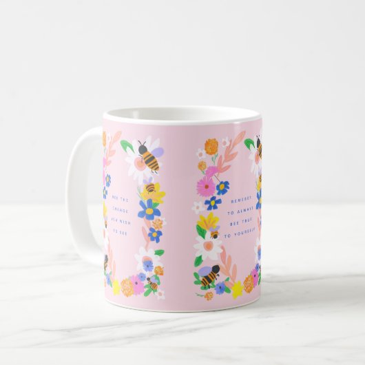 3やる気を起こさせる引用文コフ付きビー感動的ツ コーヒーマグカップ (正面左)