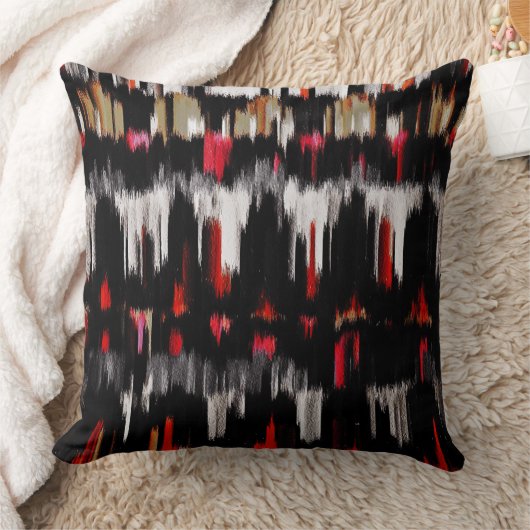 #3を絵を描く赤く黒い灰色の抽象芸術 クッション (ブランケット)