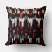 #3を絵を描く赤く黒い灰色の抽象芸術 クッション (正面)