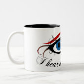 #3を襲うために"私は私の目と"聞きます ツートーンマグカップ (左)