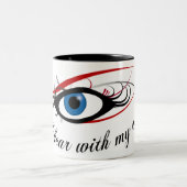 #3を襲うために"私は私の目と"聞きます ツートーンマグカップ (中央)