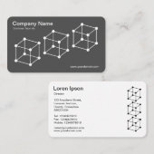 3アイソメトリックキューブ – グレー上の白 名刺 (正面/裏面)