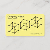 3アイソメトリックキューブ – 黒と黄色 名刺 (正面)
