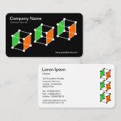 3アイソメトリックキューブv2 – 黒/白 名刺 (正面/裏面)