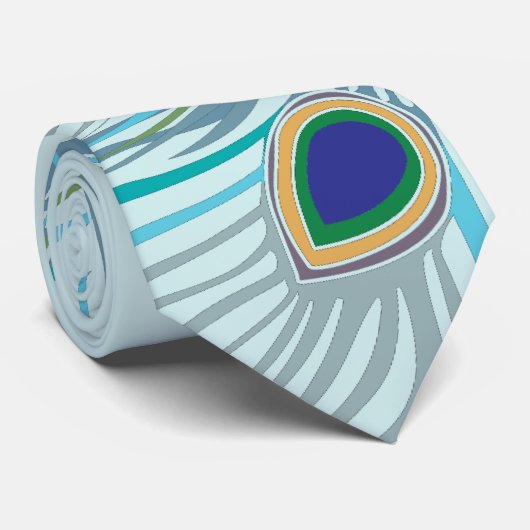 3アクアフェザーズピーコックタイアウトラインなし ネクタイ (ロール)