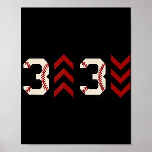 3アップ3ダウン3アップ3ダウン野球ソフトボール ポスター (正面)