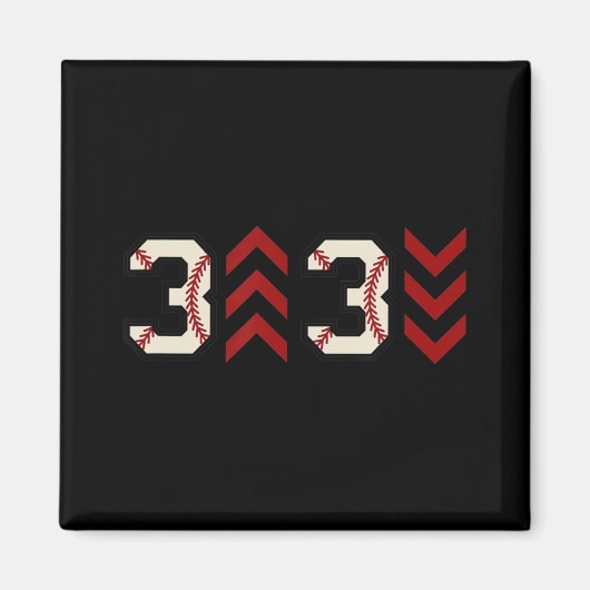 3アップ3ダウン3アップ3ダウン野球ソフトボール マグネット (正面)