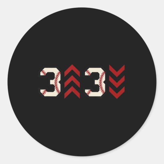 3アップ3ダウン3アップ3ダウン野球ソフトボール ラウンドシール (正面)