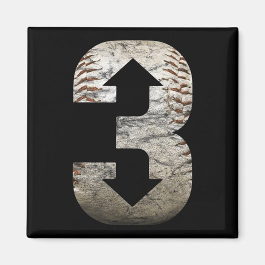 3アップ3ダウン3アップ3ダウン野球 マグネット (正面)